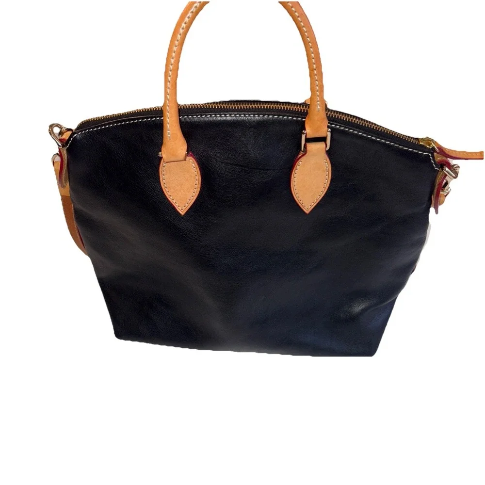 Dooney & Bourke VTG Leather Handbag‎ Double Pocket/zipper Satchel Excellent
